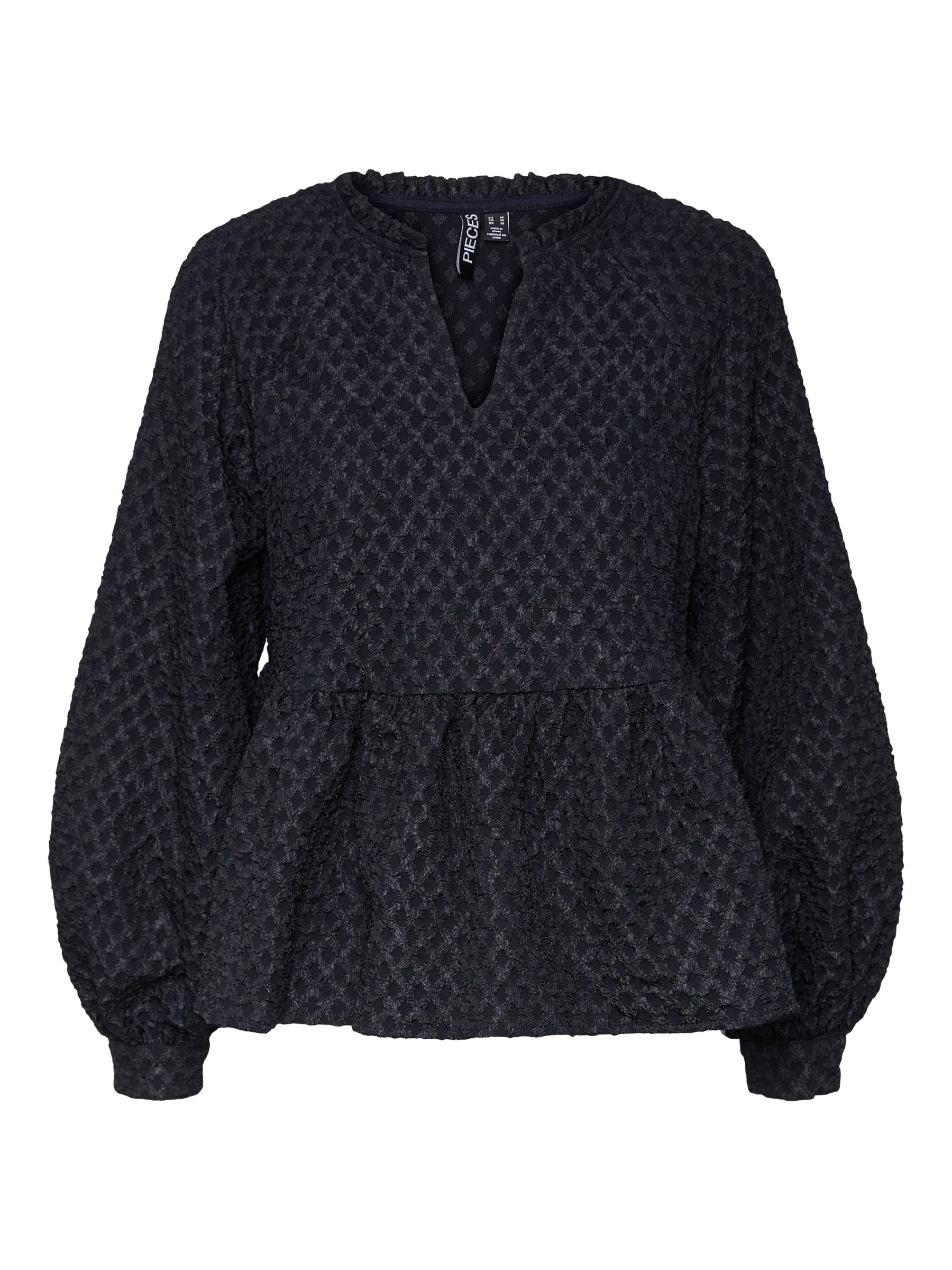 PCNIBE LONG SLEEVED BLOUSE | Blue | PIECES® Denmark