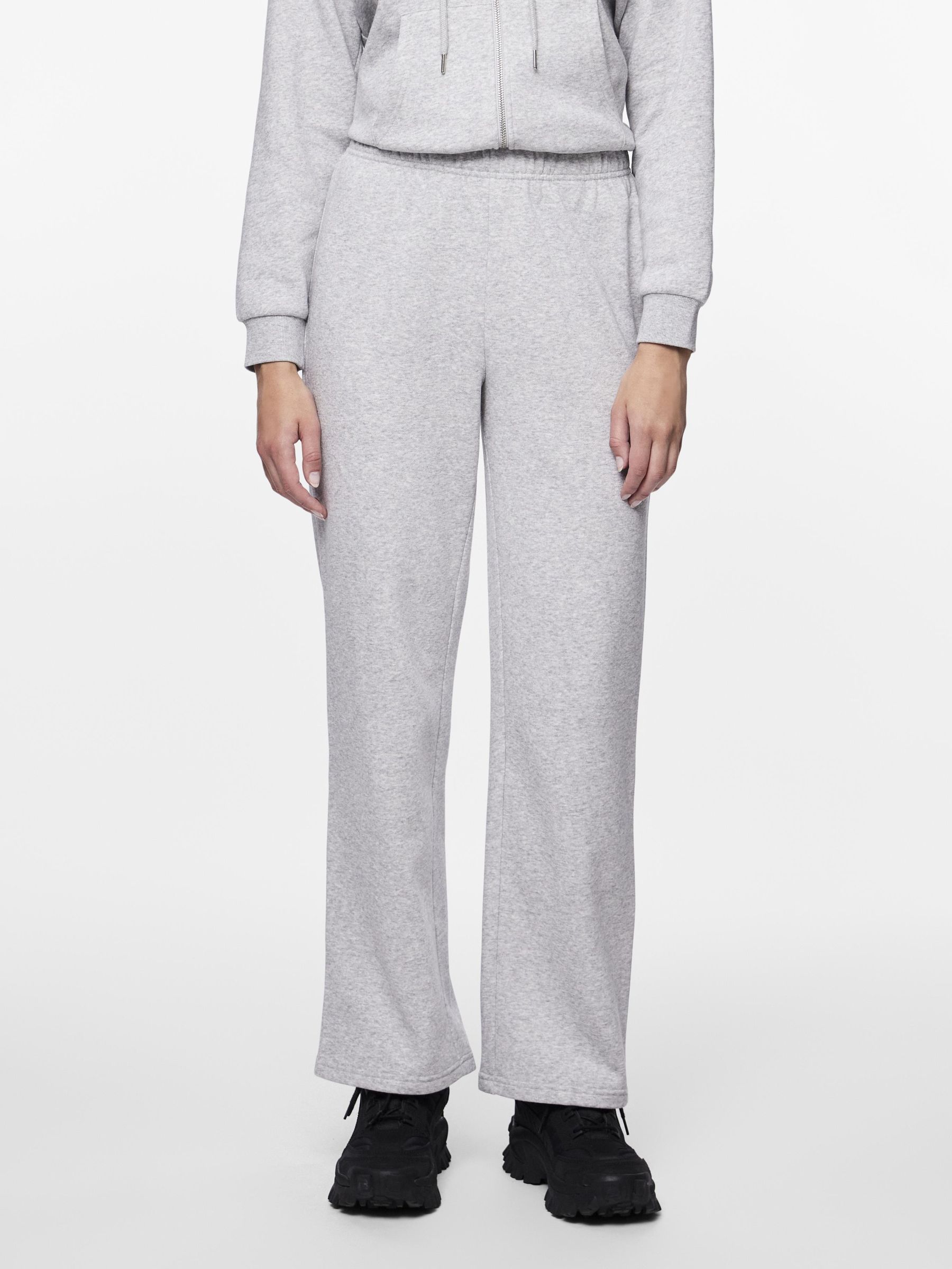 PIECES dam byxor PCCHILLI - Light Grey Melange