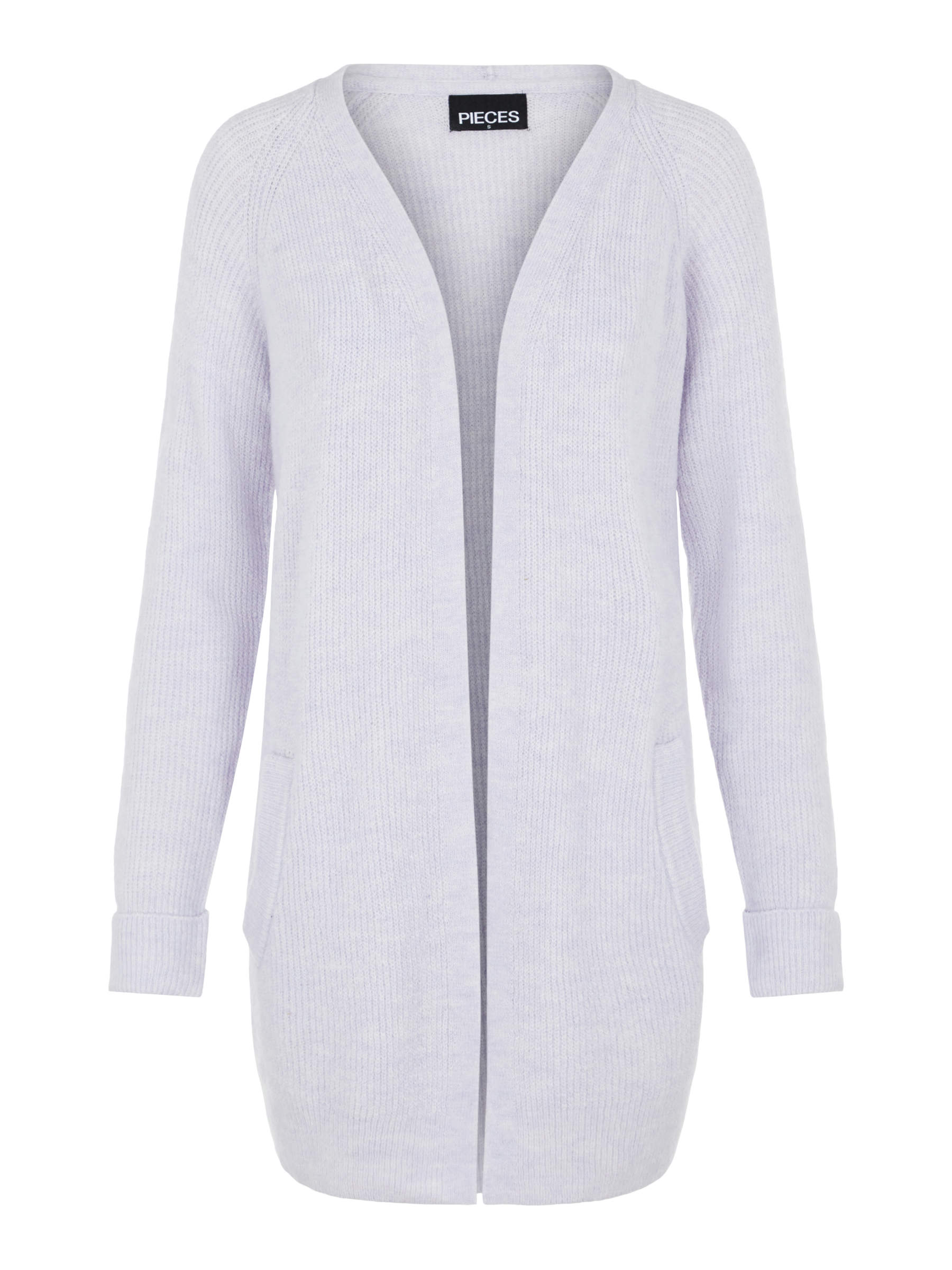 purple longline cardigan