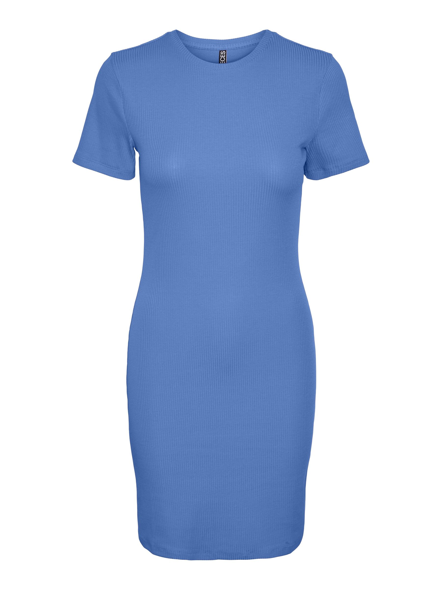 PIECES Vestito Donna Pcruka SS Noos BC – Abito Corto In Tessuto A Costine, Vestibilità Aderente, Comodo, Marca Danese