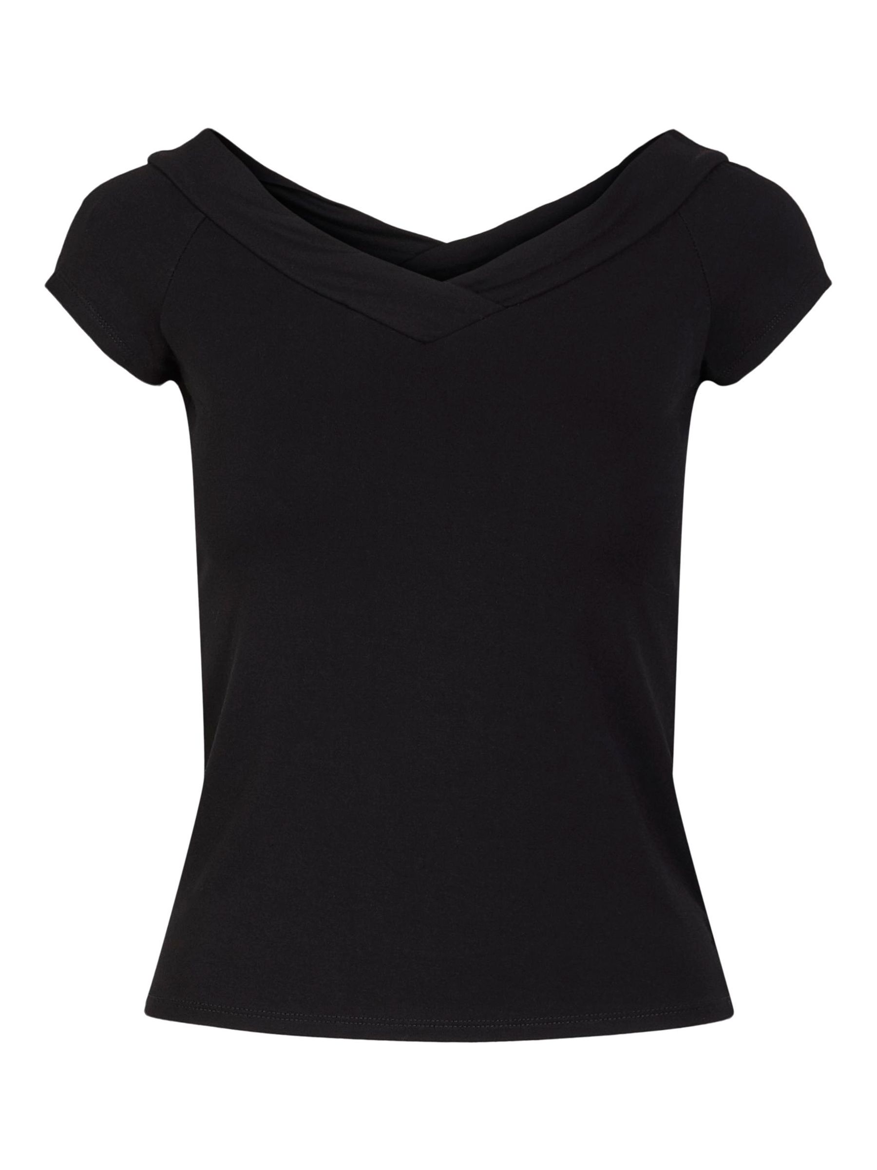Black PCMALIVA OFF-SHOULDER TOP | Pieces®