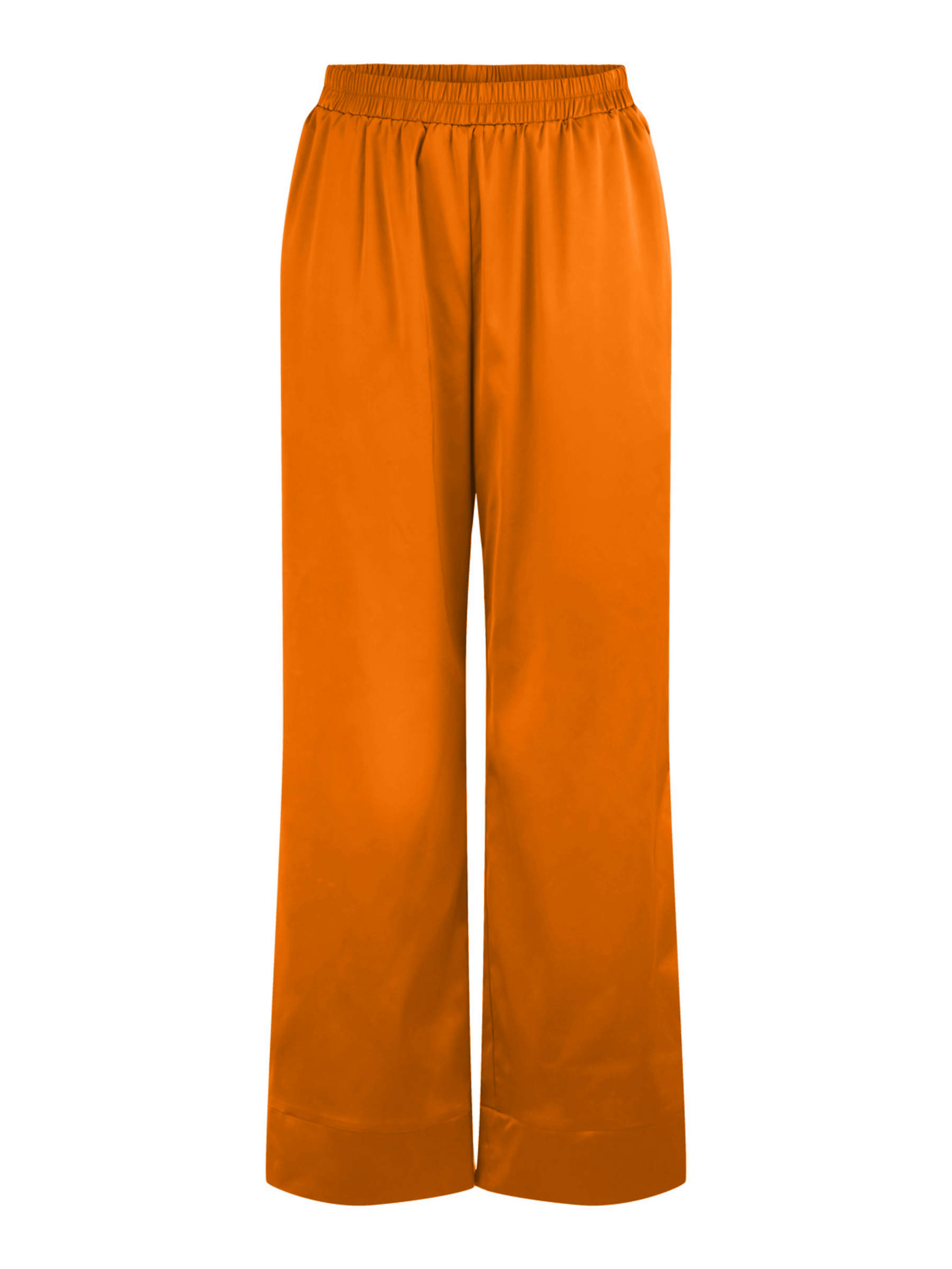 wide leg orange trousers